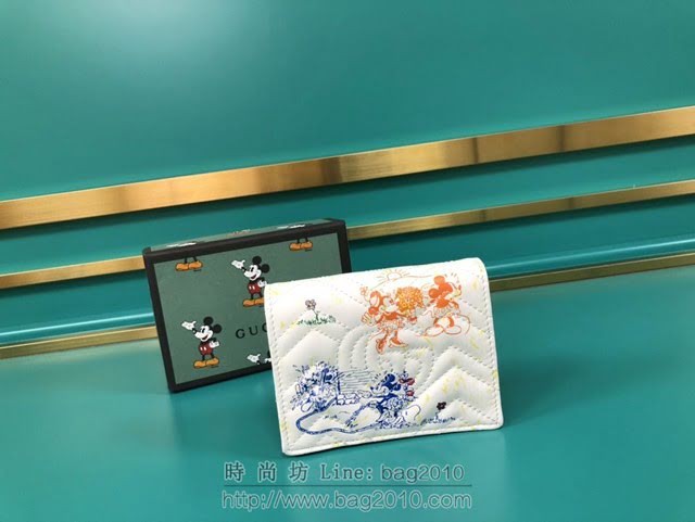 Gucci古馳包包 G家新款錢包 616768 古奇白色米奇零錢卡包 gdj1486